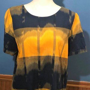 Marigold Navy Abstract Sleeveless Top